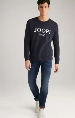 Alfred Cotton Sweatshirt in Dark Blue