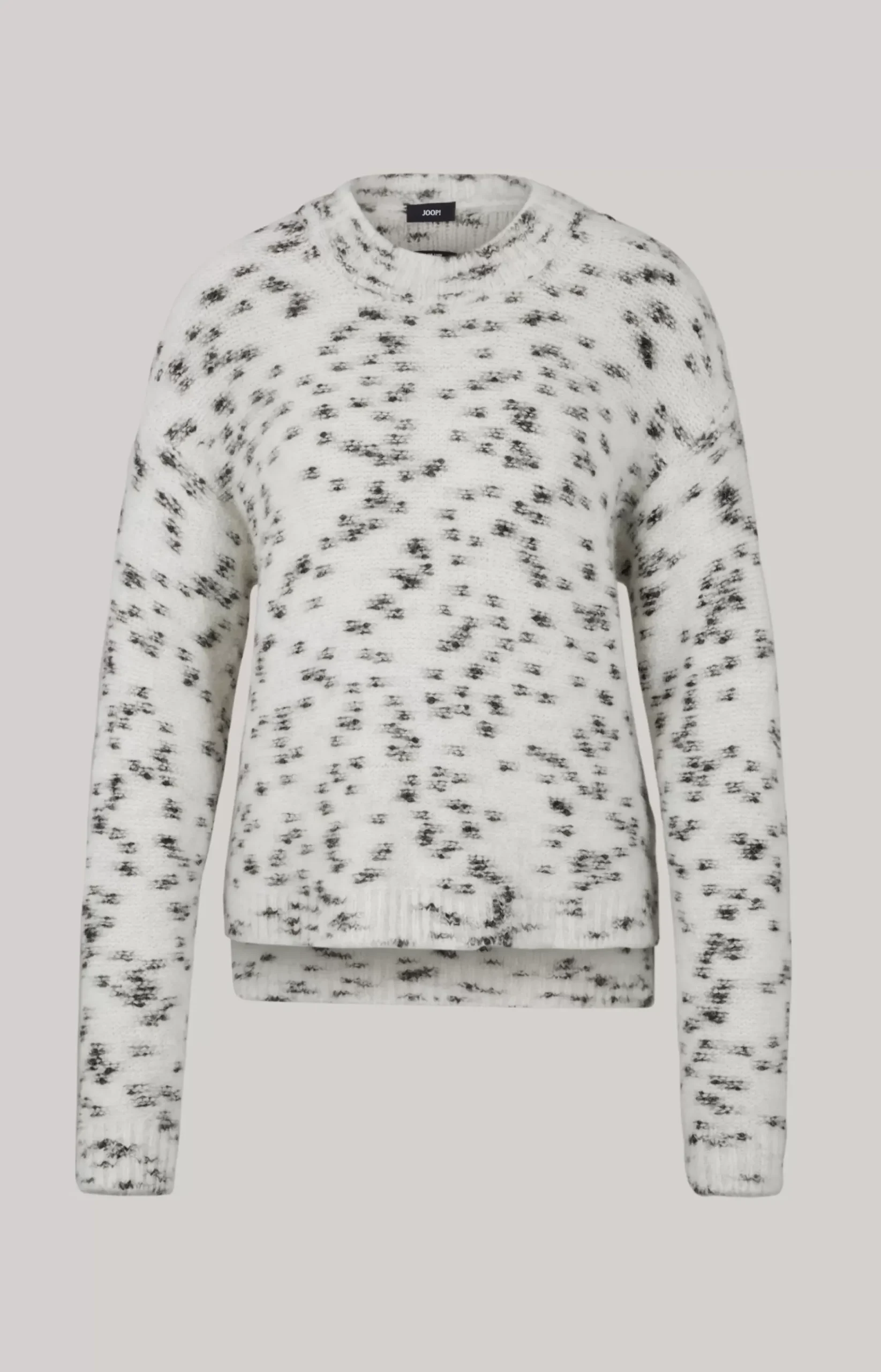 Alpaca Blend Knitted Jumper in Cream Patterned