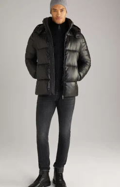 Ambro Quilted Jacket with Hood in Black