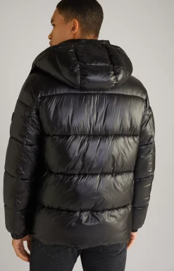Ambro Quilted Jacket with Hood in Black