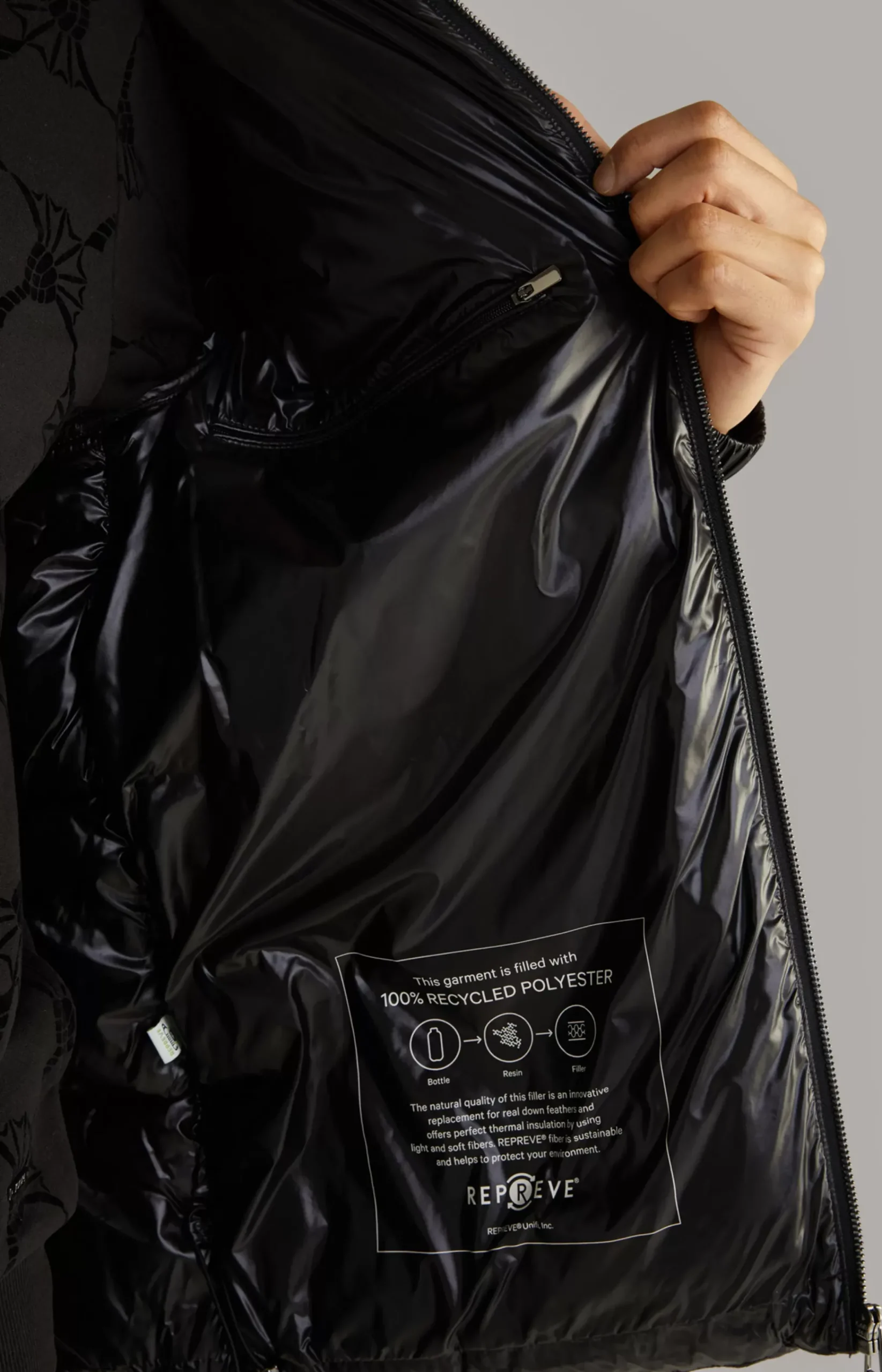 Ambro Quilted Jacket with Hood in Black