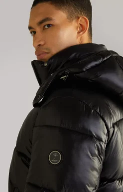 Ambro Quilted Jacket with Hood in Black