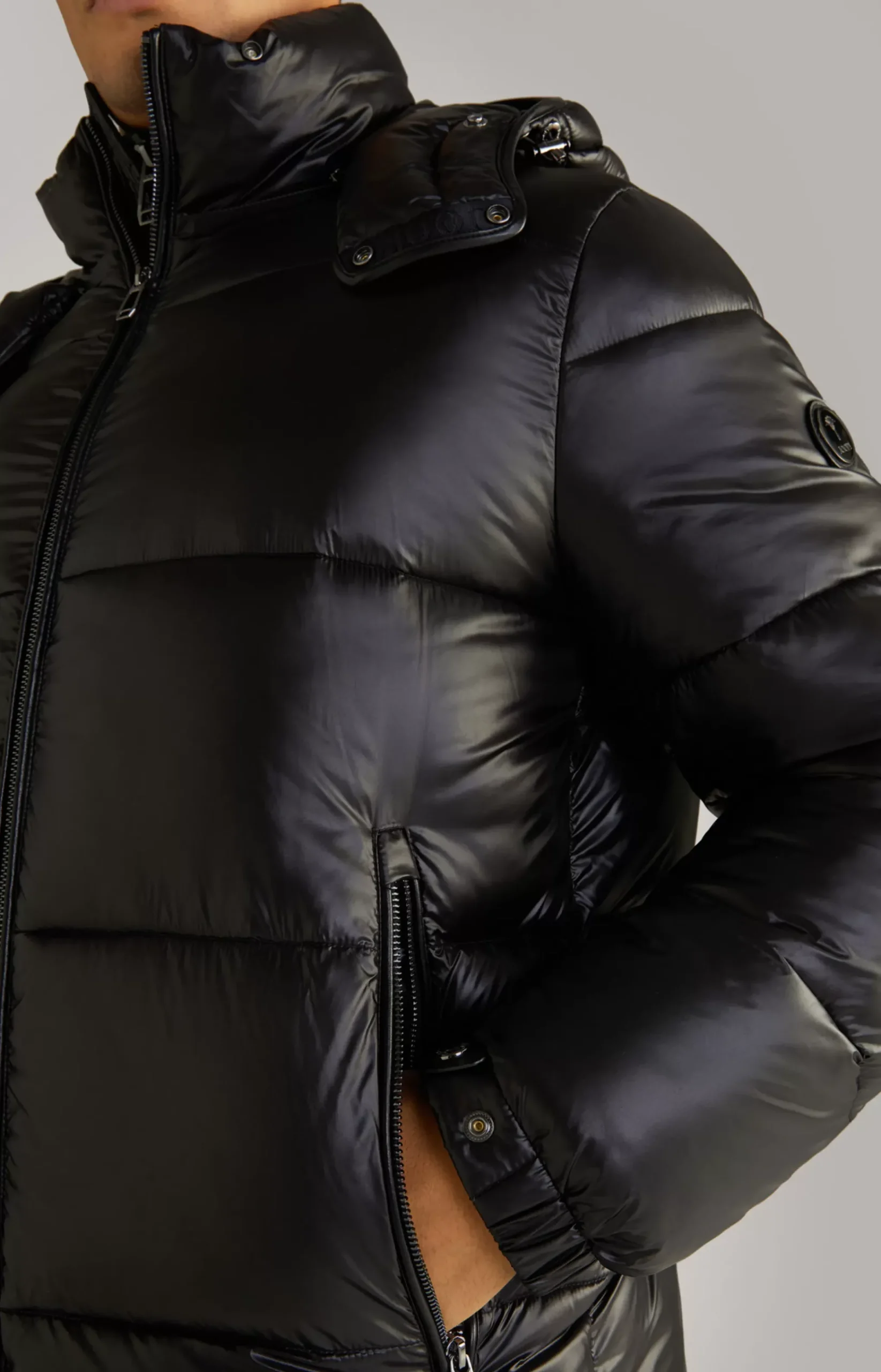 Ambro Quilted Jacket with Hood in Black