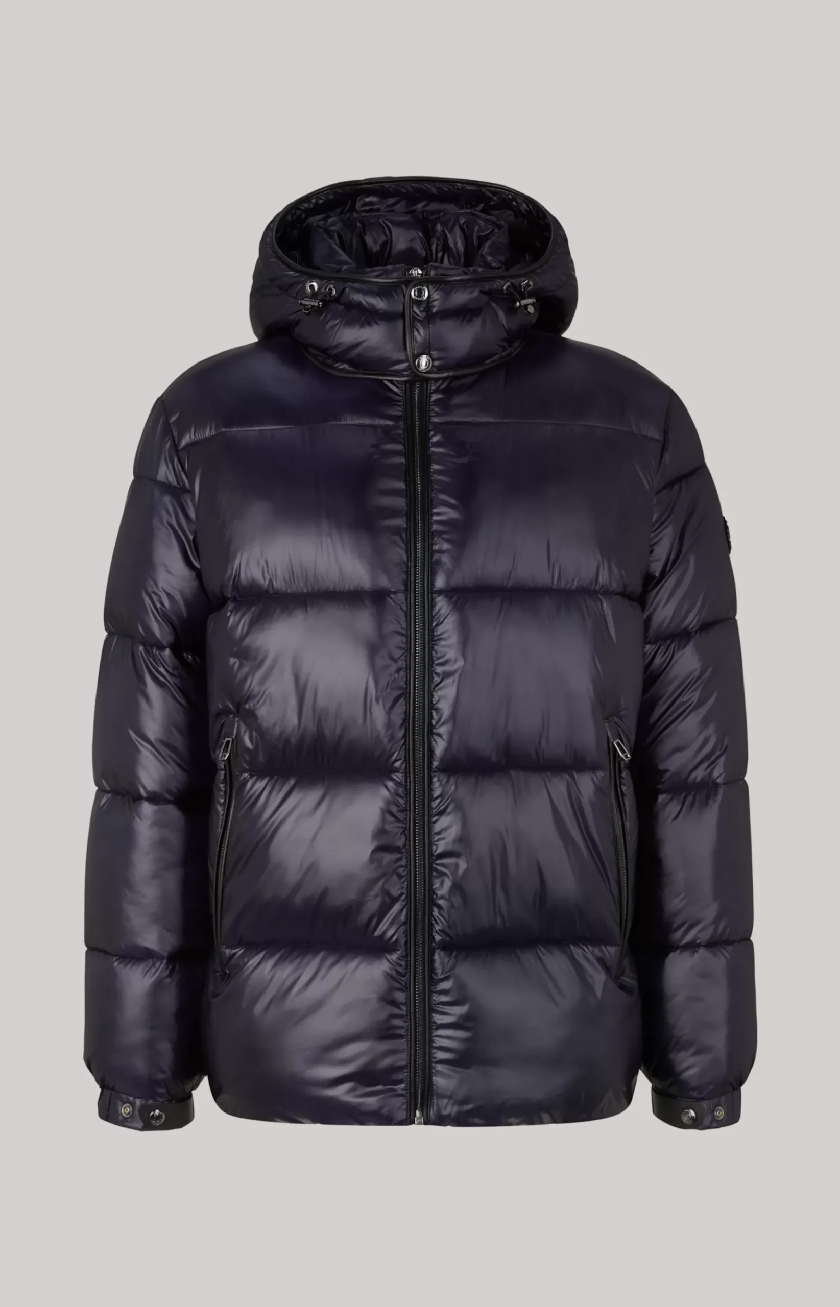 Ambro Quilted Jacket with Hood in Dark Blue
