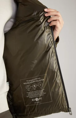 Ambro Quilted Jacket with Hood in Dark Green