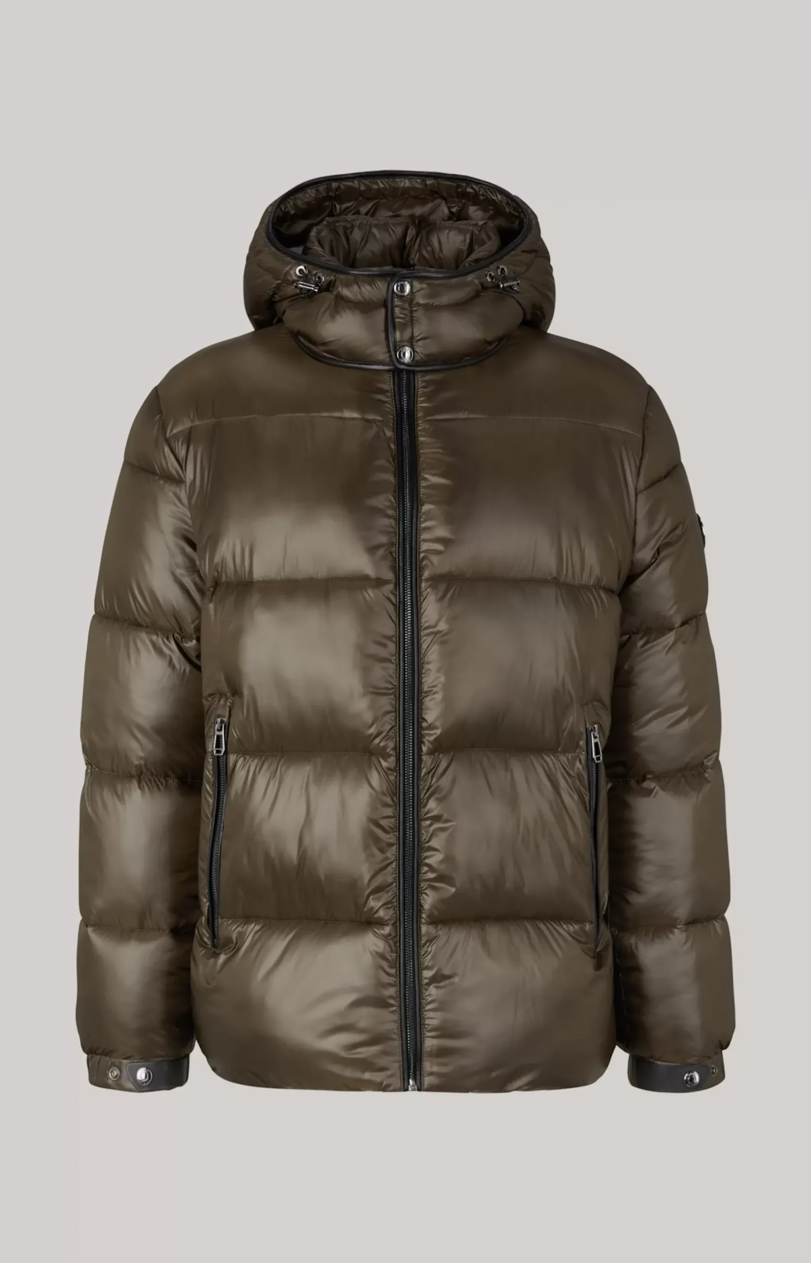 Ambro Quilted Jacket with Hood in Dark Green