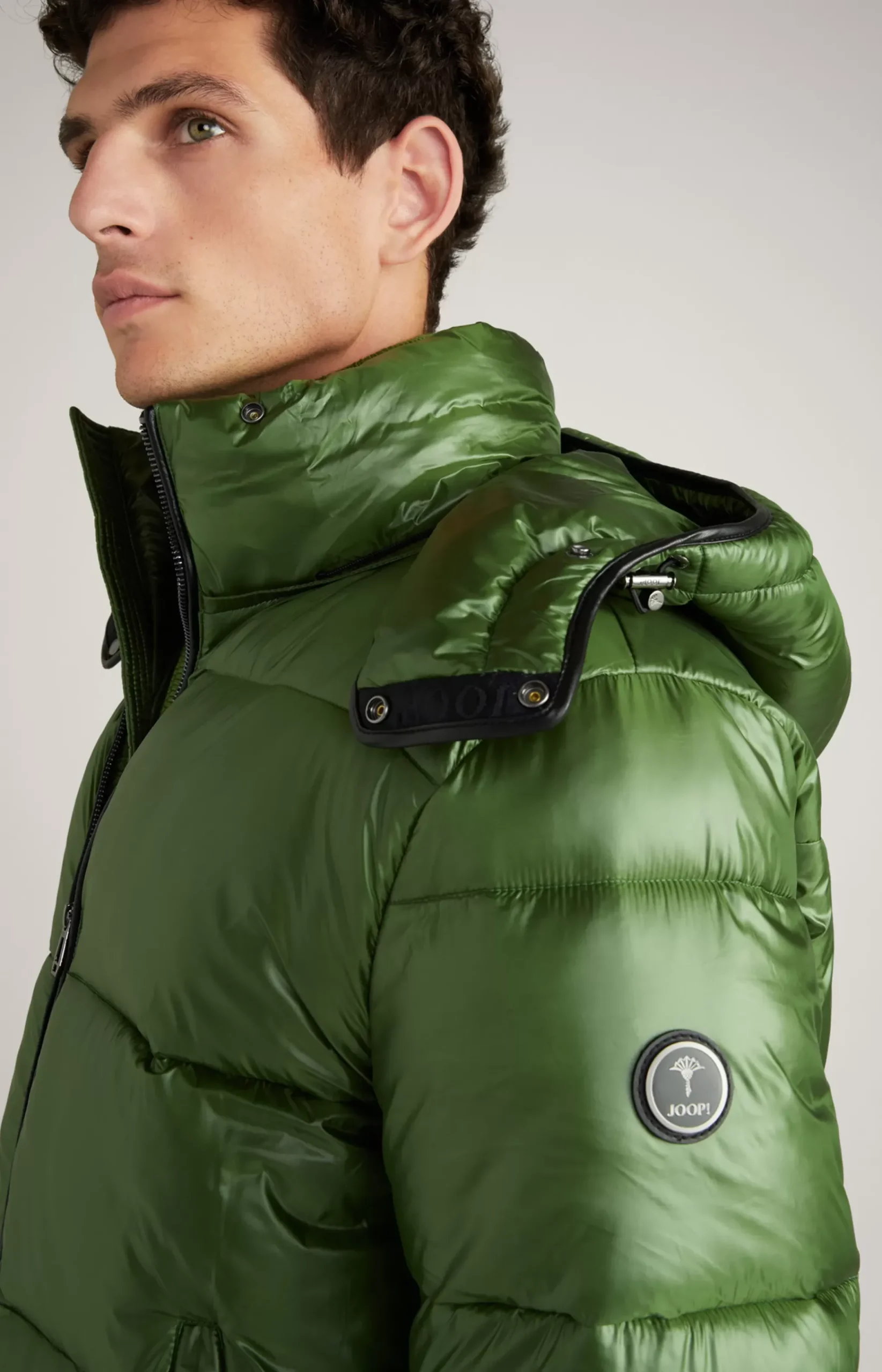 Ambro Quilted Jacket with Hood in Light Green