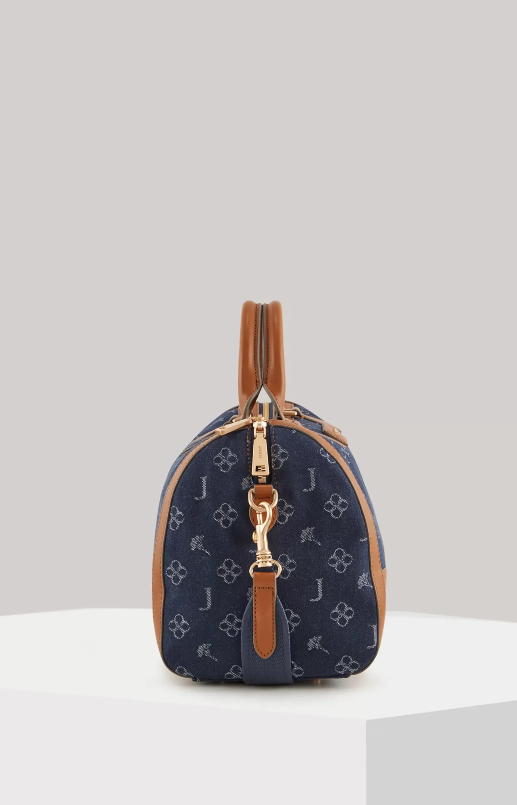 Azzurro Aurora Handbag in Denim Blue/Cognac