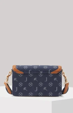 Azzurro Sousa Shoulder Bag in Denim Blue/Cognac