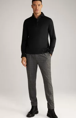 Baldwin Long-sleeved Polo Shirt in Black