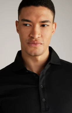 Baldwin Long-sleeved Polo Shirt in Black