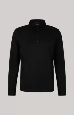 Baldwin Long-sleeved Polo Shirt in Black
