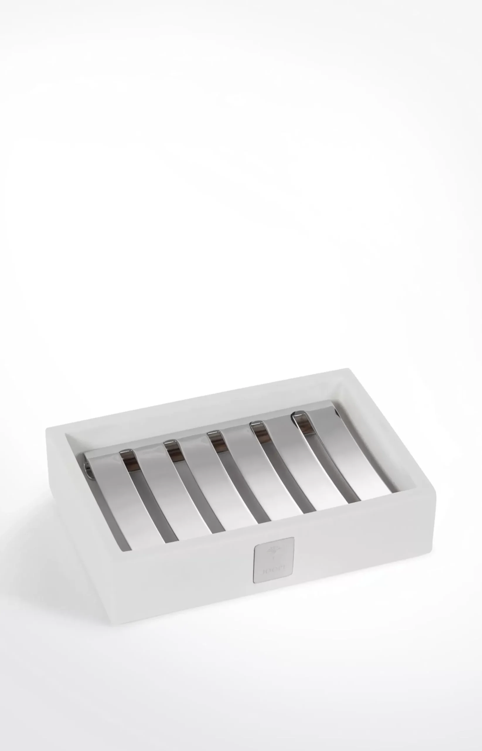 Bathline soap dish, white/silver