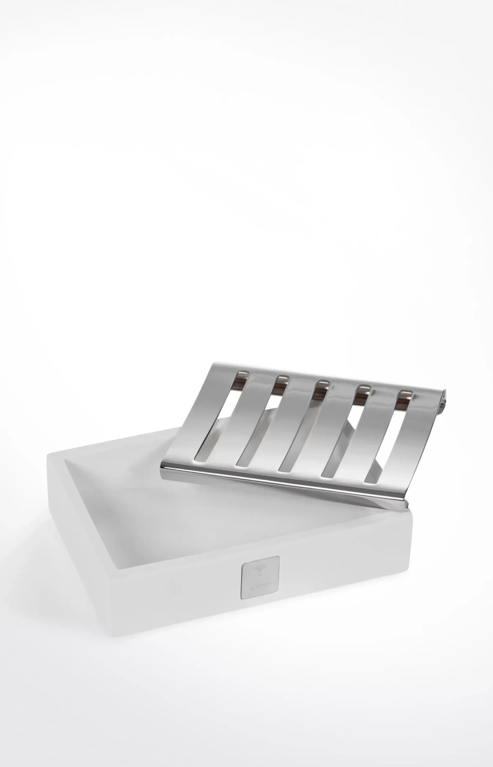 Bathline soap dish, white/silver