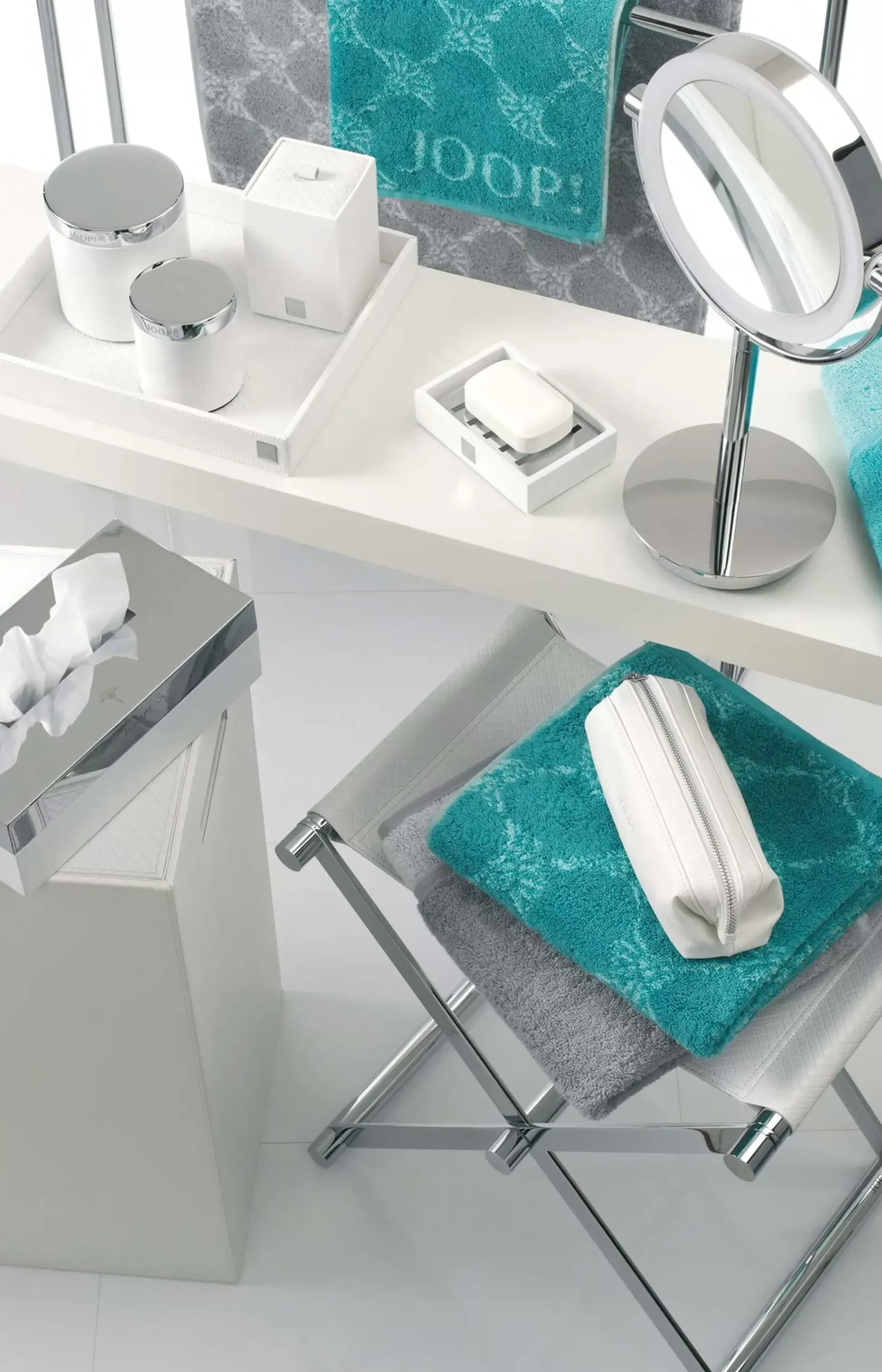 Bathline soap dish, white/silver