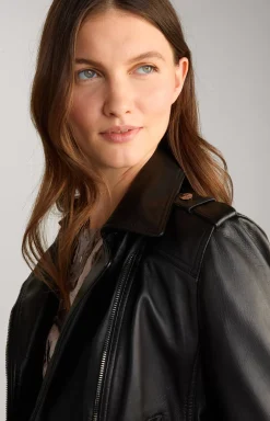 Biker Leather Jacket in Black