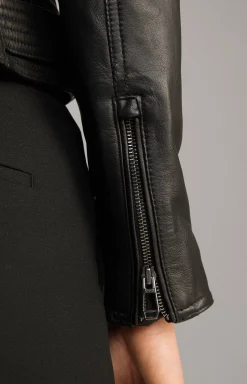 Biker Leather Jacket in Black