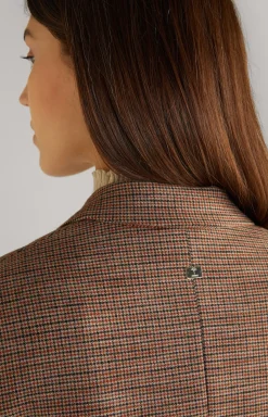 Blazer in Red/Black/Ecru Pattern