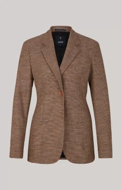 Blazer in Red/Black/Ecru Pattern