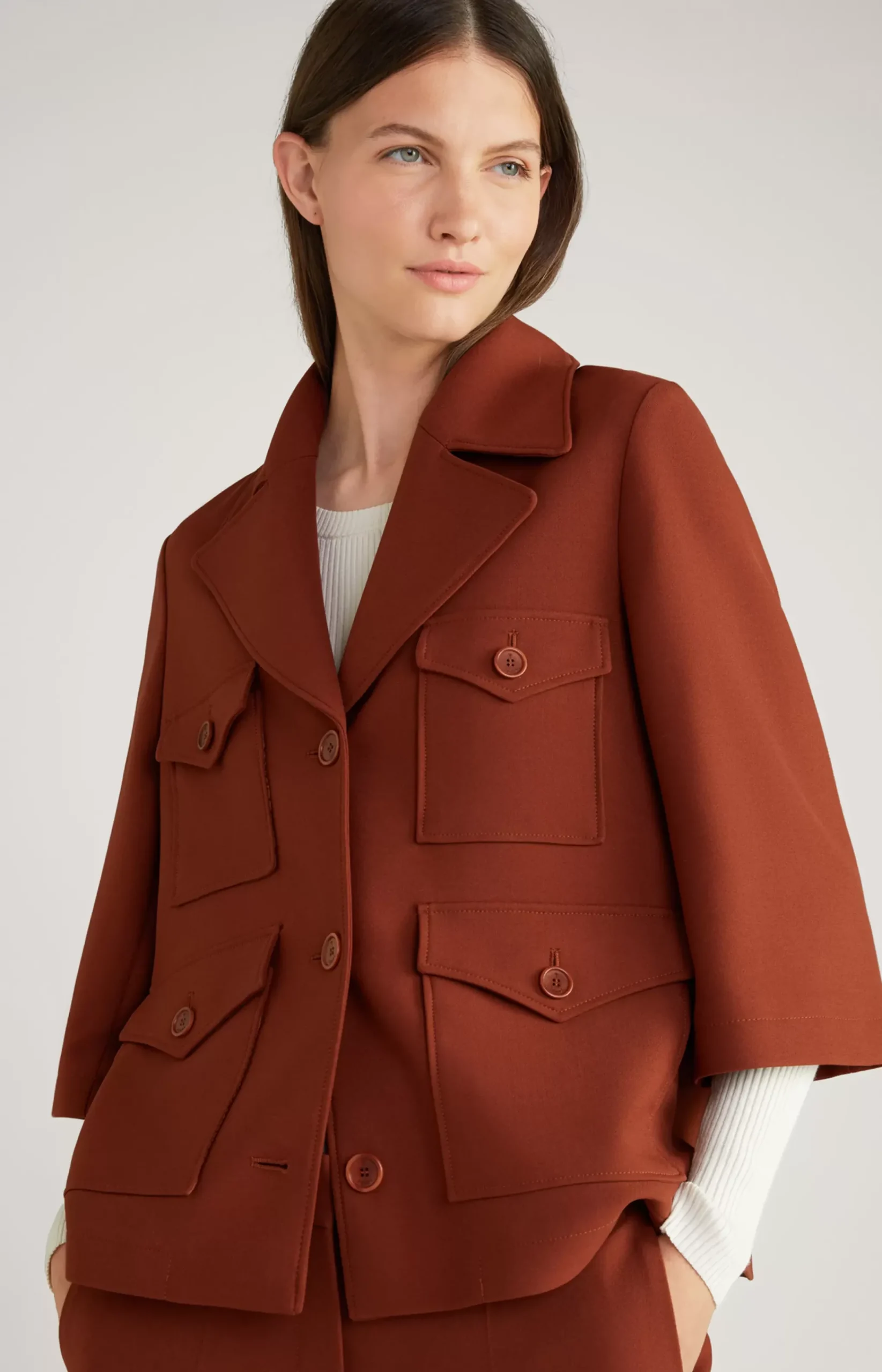 Blazer Jacket in Copper Brown