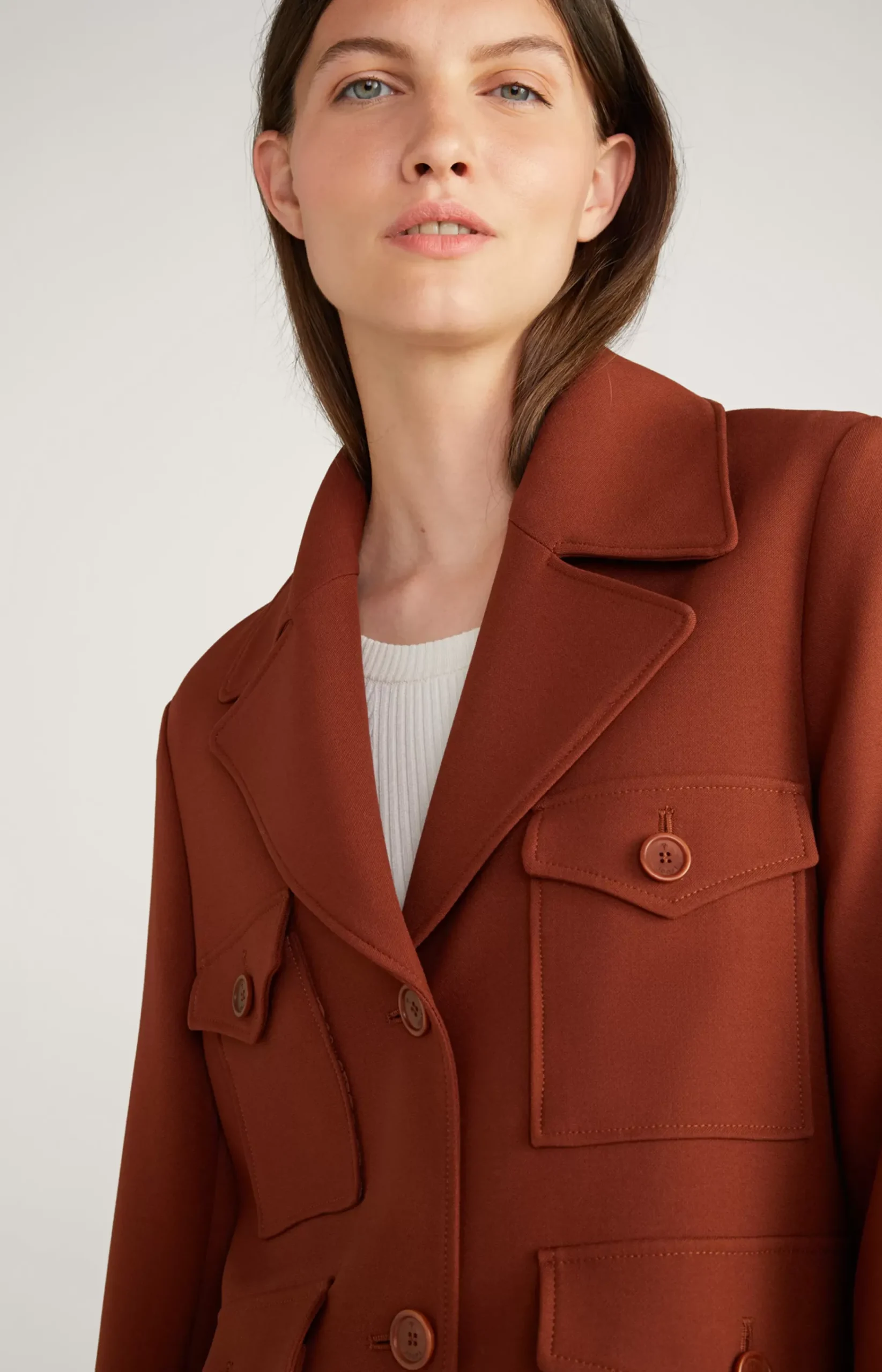 Blazer Jacket in Copper Brown