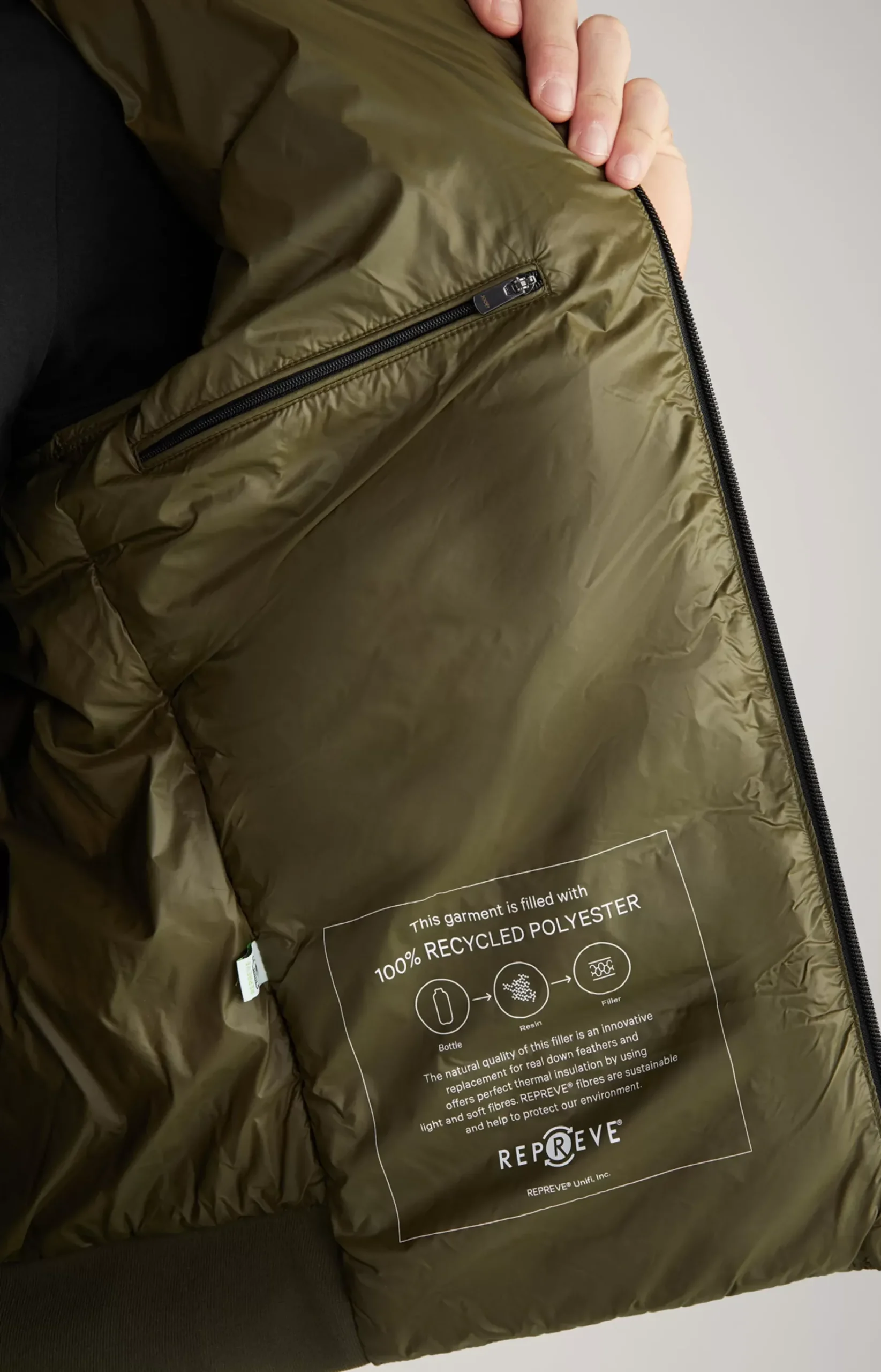 Boros Quilted Jacket in Dark Green