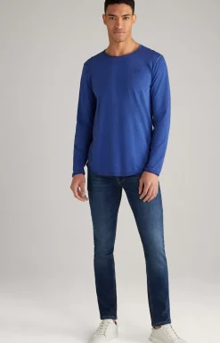Carlos Long Sleeved Top in Royal Blue Melange
