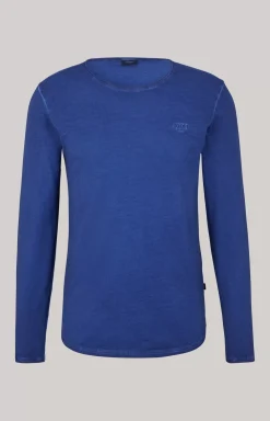 Carlos Long Sleeved Top in Royal Blue Melange