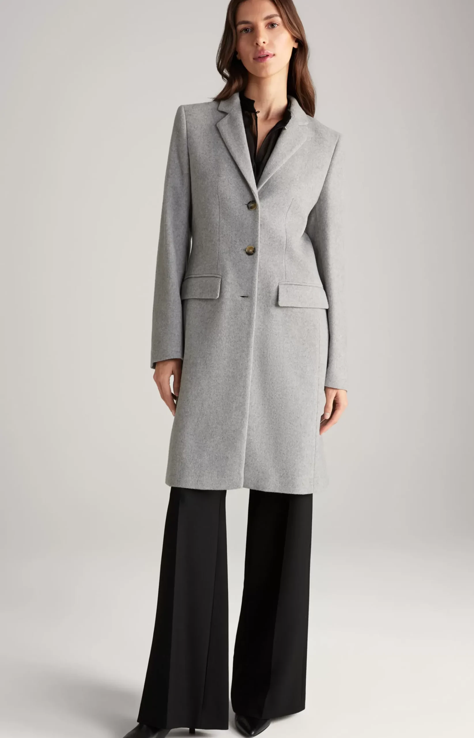 Carly Coat in Grey Flecked