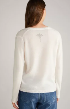 Cashmere Knitted Pullover in Cream