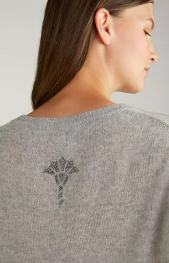 Cashmere Knitted Sweater in Grey Marl
