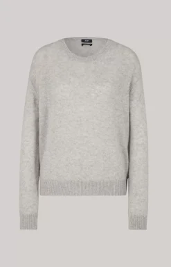 Cashmere Knitted Sweater in Grey Marl