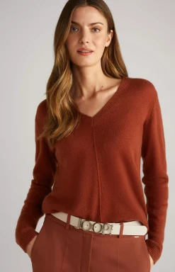 Cashmere Knitted Sweater in Copper Brown