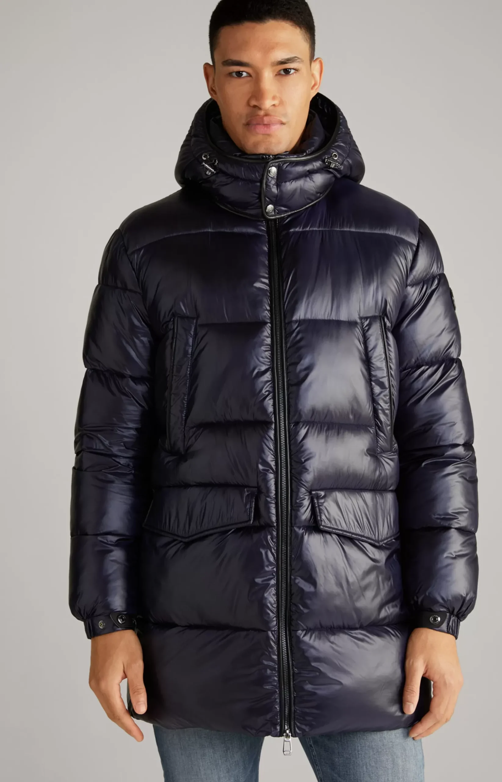 Castor Quilted Coat in Dark Blue