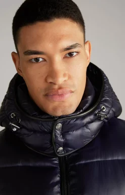 Castor Quilted Coat in Dark Blue