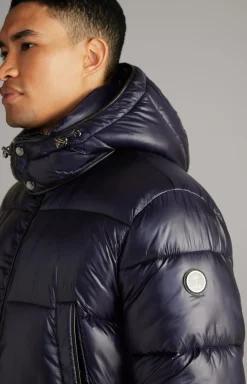Castor Quilted Coat in Dark Blue