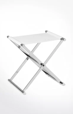Chromeline bathroom stool, white