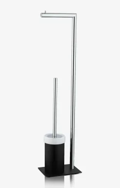 Chromeline Black toilet brush set in matte black