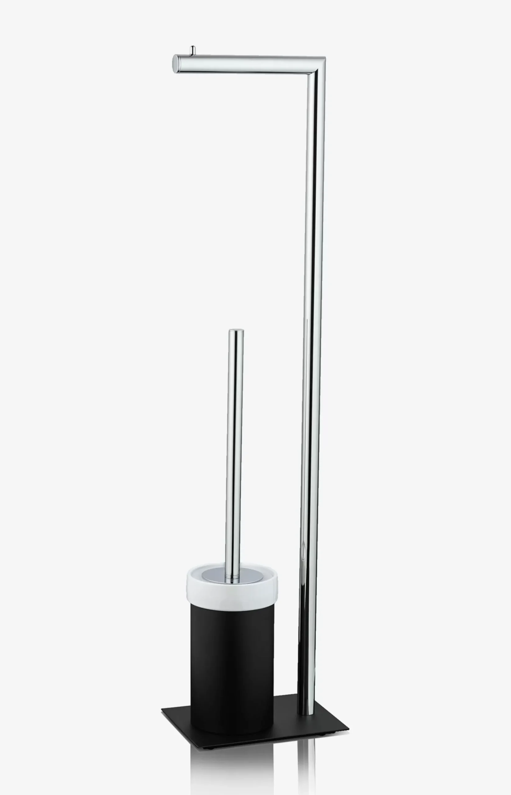 Chromeline Black toilet brush set in matte black