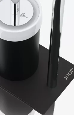 Chromeline Black toilet brush set in matte black