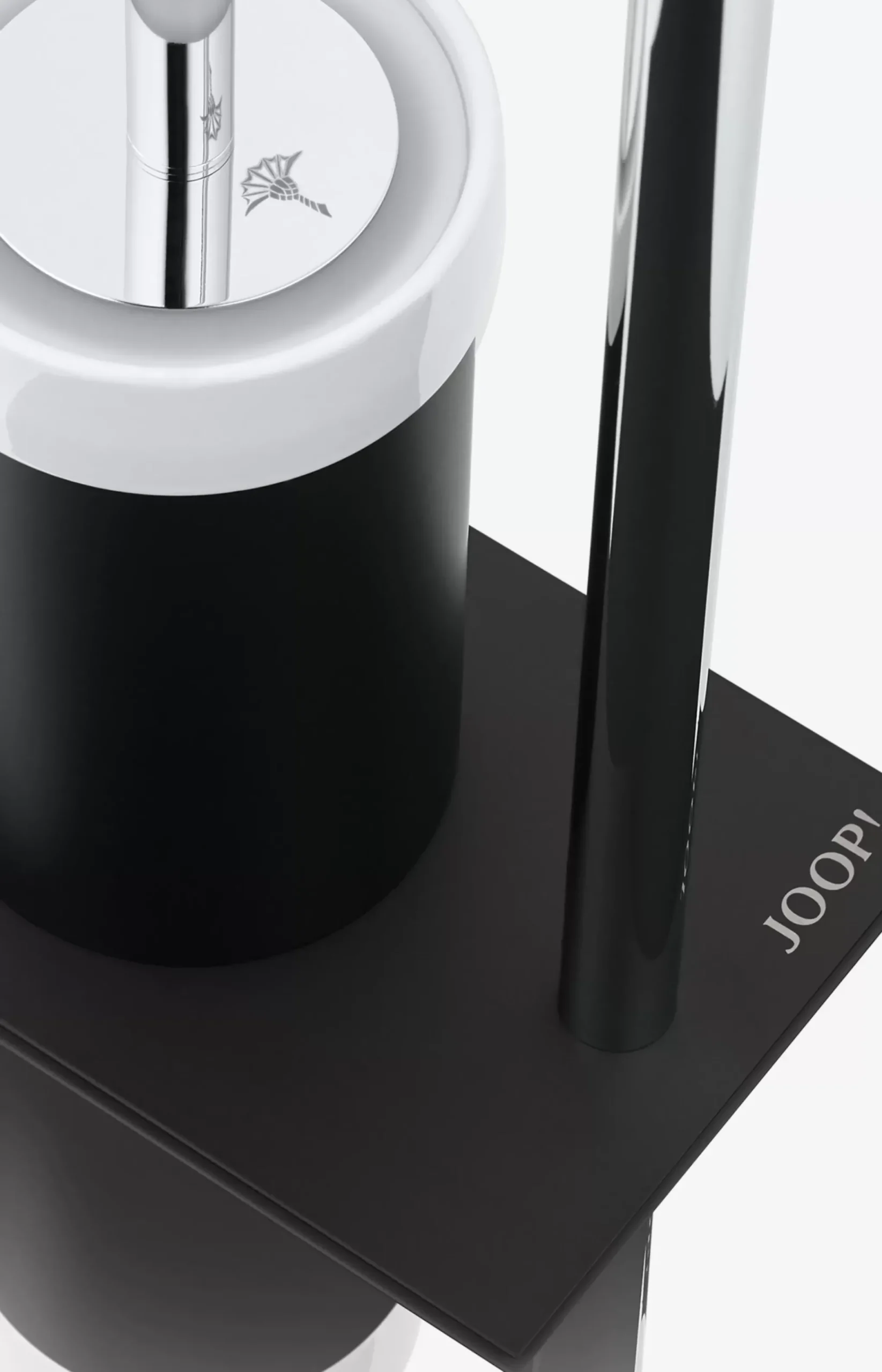 Chromeline Black toilet brush set in matte black