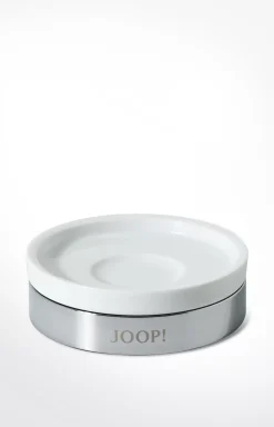 Chromeline soap dish, silver/white