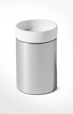 Chromeline toothbrush holder, silver/white