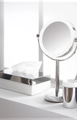 Chromeline toothbrush holder, silver/white