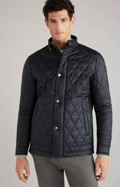 Clayson Quilted Jacket in Dark Blue