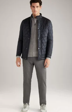 Clayson Quilted Jacket in Dark Blue