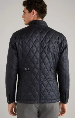 Clayson Quilted Jacket in Dark Blue