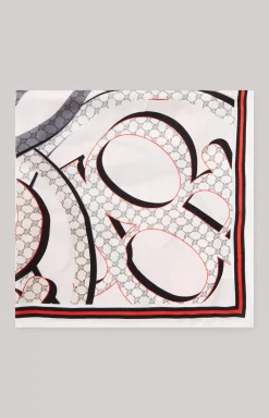 Cornflower Scarf in a Grey/Pink/Red Pattern