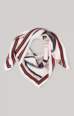 Cornflower Scarf in a Grey/Pink/Red Pattern