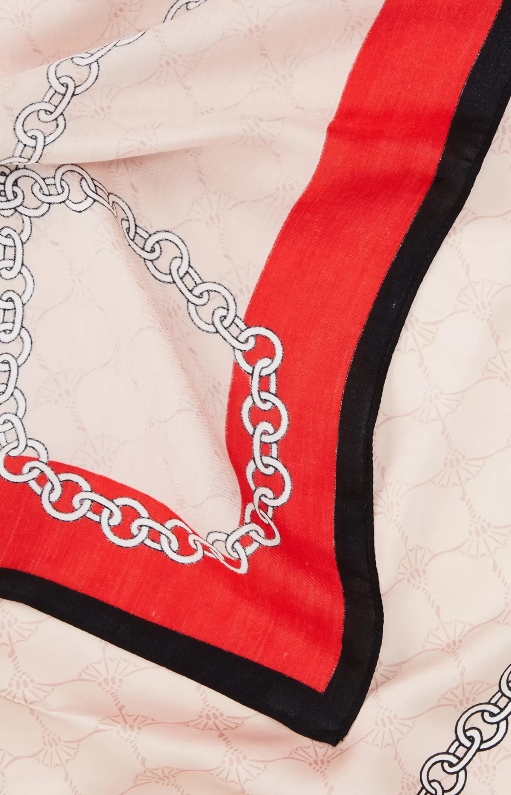 Cornflower Scarf in a Red/Ecru Pattern